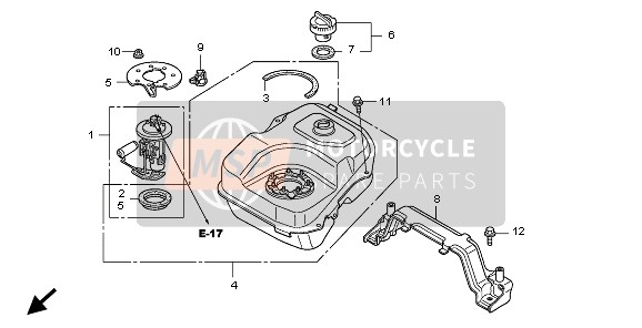 Honda PES125 2006 FUEL TANK for a 2006 Honda PES125